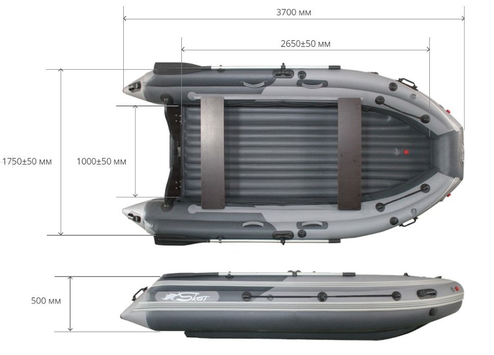 Лодка ПВХ SKAT TRITON 370 NDFi НД (фальшборт)